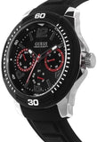 Guess Tread Black Dial Black Rubber Strap Watch for Men - W0967G1 Buy Now By Guess