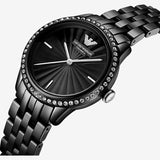 Emporio Armani Crystal Ceramica Black Dial Black Steel Strap Watch For Women - AR1478 Buy Now By Emporio Armani