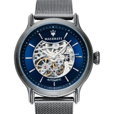Maserati Epoca Automatic Skeleton Blue Dial Mesh Bracelet Watch For Men - R8823118002 Buy Now By Maserati