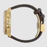 Gucci Dive Doraemon Brown Dial Brown Leather Strap Watch For Men - YA136334 Buy Now By Gucci