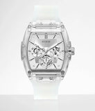 Guess Phoenix Multi Function Silver Dial White Rubber Strap Watch for Men - GW0203G1 Buy Now By Guess