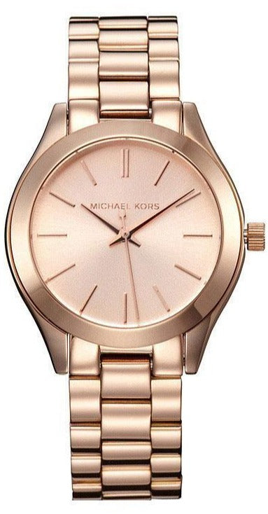 Michael Kors Mini Slim Runway Chronograph Quartz Rose Gold Dial Rose Gold Steel Strap Watch For Women - MK3205 Buy Now By Michael Kors