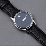 Movado Museum Black Dial Black Leather Strap Watch For Men - 2100002 Buy Now By Movado