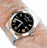 Guess Connoisseur Black Dial Two Tone Steel Strap Watch for Men - GW0265G5 Buy Now By Guess