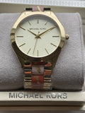 Michael Kors Slim Runway Gold Dial Two Tone Steel Strap Watch for Women - MK4300 Buy Now By Michael Kors