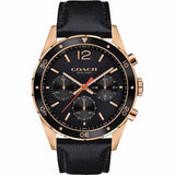 Coach Sullivan Chronograph Black Dial Black Leather Strap Watch for Men - 14602087 Buy Now By Coach