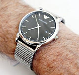Emporio Armani Luigi Quartz Grey Dial Silver Mesh Bracelet Watch For Men - AR11069 Buy Now By Emporio Armani