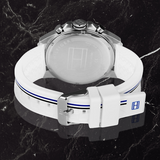 Tommy Hilfiger Multifunction Black Dial White Rubber Strap Watch for Men - 1791475 Buy Now By Tommy Hilfiger