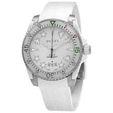 Gucci Dive Quartz White Dial White Rubber Strap Watch For Men - YA136337 Buy Now By Gucci