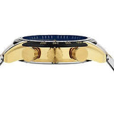 Versace V-Ray Chronograph Quartz Blue Dial Two Tone Steel Strap Watch For Men - VE2I01021 Buy Now By Versace