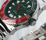 Gucci Dive Quartz Green Dial Silver Steel Strap Watch For Men - YA136222 Buy Now By Gucci