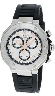 Tissot T Race Chronograph White Dial Black Rubber Strap Watch For Men - T141.417.17.011.00 Buy Now By Tissot