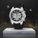 Guess Trophy Multifunction Black Dial Black Rubber Strap Watch for Men - GW0333G1 Buy Now By Guess