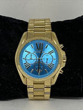 Michael Kors Bradshaw Chronograph Blue Dial Gold Steel Strap Watch For Women - MK5975 Buy Now By Michael Kors