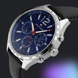 Tommy Hilfiger Gavin Blue Dial Blue Leather Strap Watch for Men - 1791468 Buy Now By Tommy Hilfiger