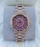 Michael Kors Lennox Three Hand Crystals Rose Gold Dial Rose Gold Steel Strap Watch For Women - MK6992 Buy Now By Michael Kors