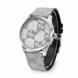 Gucci G Timeless Quartz Grey Dial Grey Leather Strap Watch For Men - YA1264058 Buy Now By Gucci