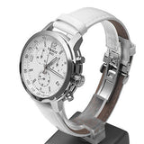 Tissot PRC 200 Chronograph White Dial White Leather Strap Watch For Men - T055.417.16.017.00 Buy Now By Tissot