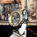 Guess Sassy Analog Quartz Gold Dial Gold Steel Strap Watch For Women - W0705L2 Buy Now By Guess