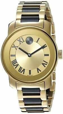 Movado Bold Yellow Gold Dial Two Tone Steel Strap Watch for Women - 3600355 Buy Now By Movado