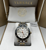 Versace Greca Sport Quartz White Dial Two Tone Steel Strap Watch For Men - VEZ300521 Buy Now By Versace