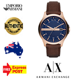 Armani Exchange Hampton Chronograph Blue Dial Brown Leather Strap Watch For Men - AX2172 Buy Now By Armani Exchange