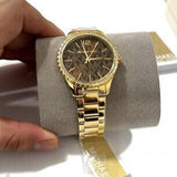 Michael Kors Layton Chronograph Brown Dial Gold Steel Strap Watch For Women - MK7296 Buy Now By Michael Kors