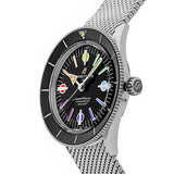 Breitling Superocean Heritage '57 Black Dial Silver Mesh Bracelet Watch for Men - A103701A1B1A1 Buy Now By Breitling