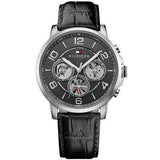 Tommy Hilfiger Keagan Quartz Grey Dial Black Leather Strap Watch for Men - 1791289 Buy Now By Tommy Hilfiger