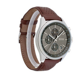 Hugo Boss Grand Prix Grey Dial Brown Leather Strap Watch for Men - 1513476 Buy Now By Hugo Boss