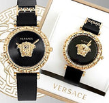 Versace Palazzo Empire Greca Black Dial Black Leather Strap Watch for Women - VEDV00119 Buy Now By Versace