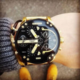 Diesel Mr Daddy 2.0 Chronograph Black Dial Gold Steel Strap Watch For Men - DZ7333 Buy Now By Diesel