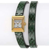 Gucci G Frame Double Mother of Pearl Dial Green Leather Strap Watch For Women - YA128525 Buy Now By Gucci
