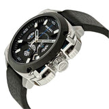 Diesel BAMF Chronograph Black Dial Black Leather Strap Watch For Men - DZ7345 Buy Now By Diesel