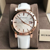 Burberry The City White Dial White Leather Strap Watch for Women - BU9108 Buy Now By Burberry