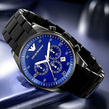 Emporio Armani Sportivo Chronograph Blue Dial Black Strap Watch For Men - AR5921 Buy Now By Emporio Armani