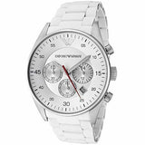 Emporio Armani Sport Chronograph White Dial White Silicone Strap Watch For Men - AR5859 Buy Now By Emporio Armani