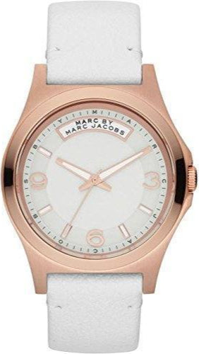 Marc Jacobs Baby Dave White Dial White Leather Strap Watch for Women - MBM1260 Buy Now By Marc Jacobs