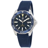 Tag Heuer Aquaracer Calibre 5 Automatic Blue Dial Blue Rubber Strap Watch for Men - WAY201B.FT6150 Buy Now By Tag Heuer