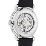 Emporio Armani Meccanico Silver Skeleton Dial Black Leather Watch For Men - AR1997 Buy Now By Emporio Armani