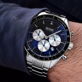 Hugo Boss Chronograph Blue Dial Silver Steel Strap Watch for Men - 1513630 Buy Now By Hugo Boss
