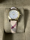 Burberry The City Diamonds Mother of Pearl Dial Brown Leather Strap Watch for Women - BU9226 Buy Now By Burberry