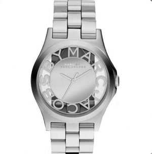 Marc Jacobs Henry Transparent Silver Dial Silver Steel Strap Watch for Women - MBM3205 Buy Now By Marc Jacobs