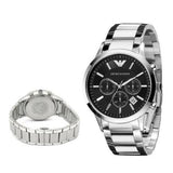 Emporio Armani Classic Chronograph Black Dial Silver Steel Strap Watch For Men - AR2434 Buy Now By Emporio Armani