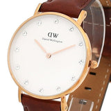 Daniel Wellington Classy St Mawes White Dial Brown Leather Strap Watch For Women - DW00100075 Buy Now By Daniel Wellington