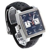 Tag Heuer Monaco Automatic Chronograph Blue Dial Black Leather Strap Watch for Men - CAW211P.FC6356 Buy Now By Tag Heuer