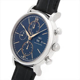 IWC Portofino Chronograph Blue Dial Black Leather Strap Watch for Men - IW391036 Buy Now By IWC