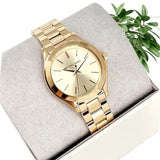 Michael Kors Mini Runway Slim Gold Dial Gold Steel Strap Watch for Women - MK3512 Buy Now By Michael Kors