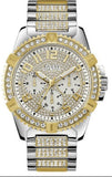Guess Frontier Chronograph Crystals Silver Dial Two Tone Steel Strap Watch for Men - W0799G4 Buy Now By Guess