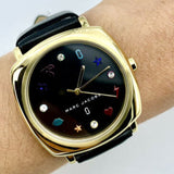 Marc Jacobs Mandy Black Dial Black Leather Strap Watch for Women - MJ1597 Buy Now By Marc Jacobs